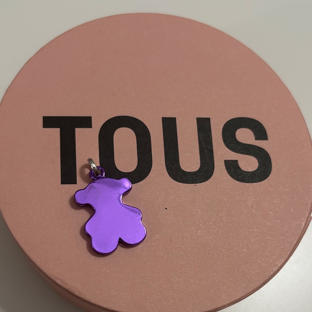 Tous Stainless Steel Purple Bear Pendant